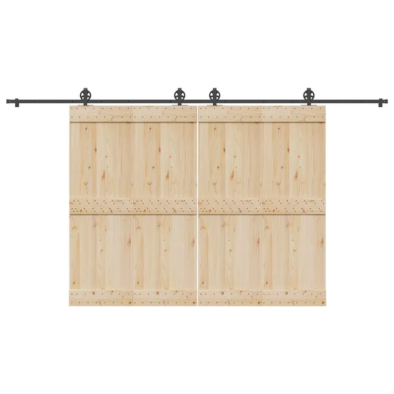 Schiebetürbeschlag-Set 400 cm Stahl nero