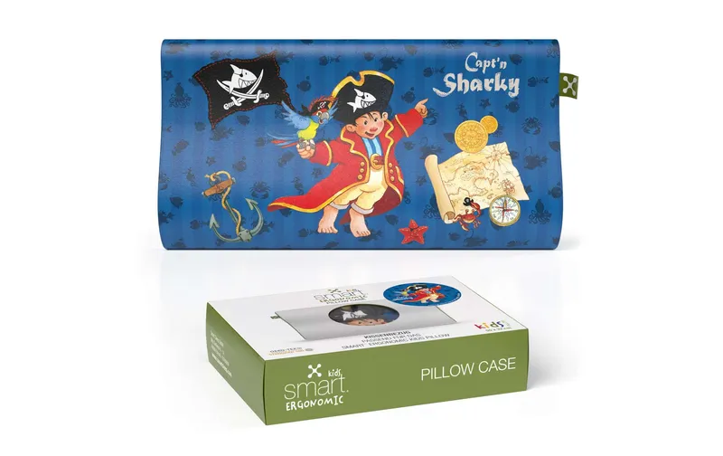 Smartsleep Kinder Kopfkissenbezug Ergonomic Capt'n Sharky 50 x 32 cm