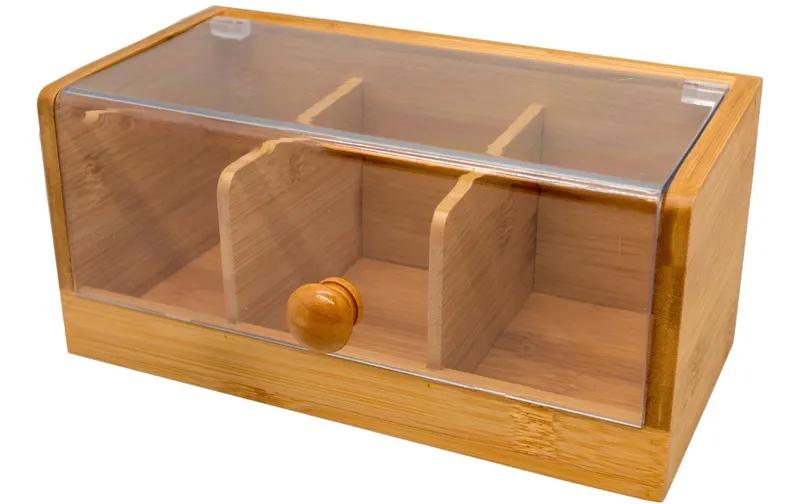 Nerthus Teebeutel-Box transparent/brun