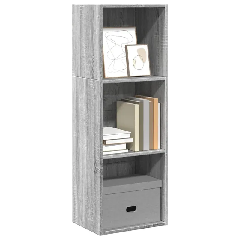 Bücherregal grigio Sonoma 40x30x114 cm derivato del legno