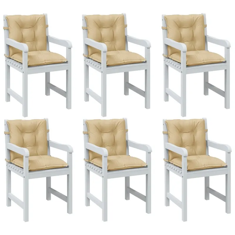Niedriglehner-Auflagen 6 Stk. Melange Beige 100x50x7 cm fabric