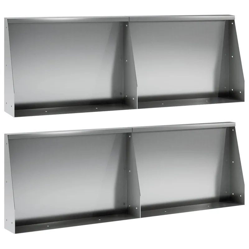 Mur de soutènement 4 pc 60 x 12 x 30 cm Acier galvanisé Argenté