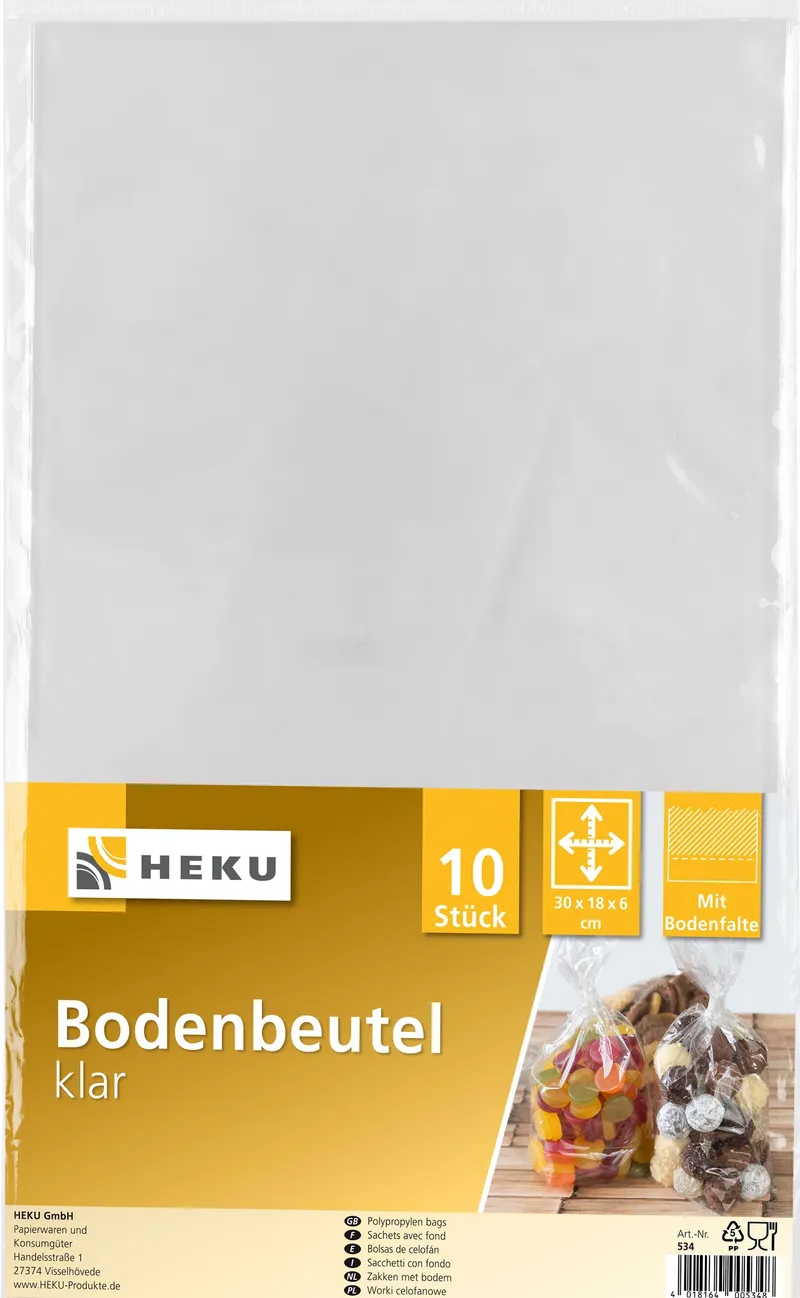 Bodenbeutel mit Bodenfalte 30 cm