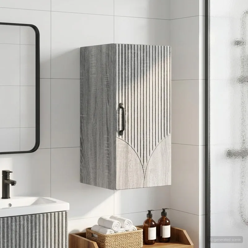 Badezimmer-Wandschrank HOORN Sonoma-Grau 30 x 31 x 59 cm