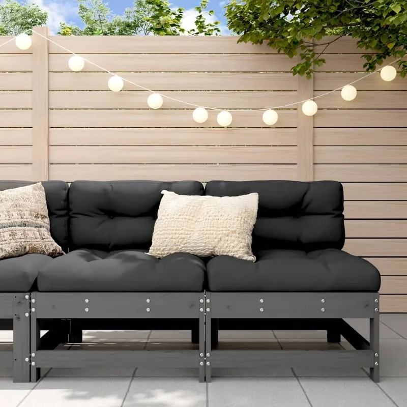 Garten-Mittelsofas 2 Stk. grigio legno massiccio pino