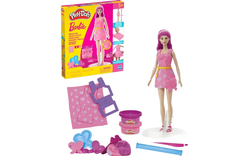 Play-Doh Knetspielzeug Barbie Herzen and Haare