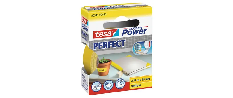 tesa Klebeband extra Power Perfect 19 mm x 2.75 m, Gelb