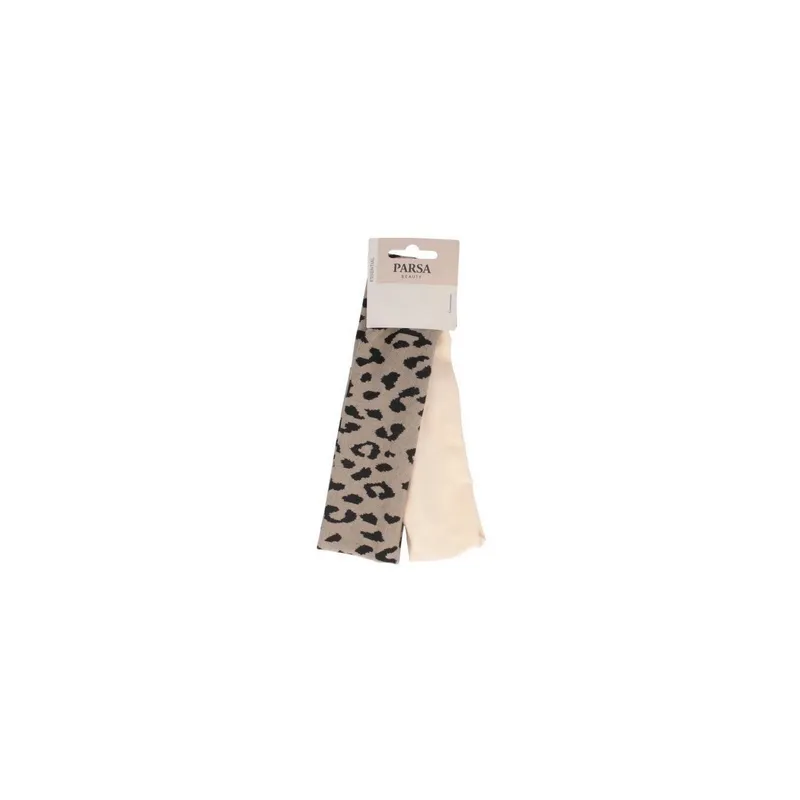 Parsa Beauty Haarband Beige Leo-Muster 2 Stück
