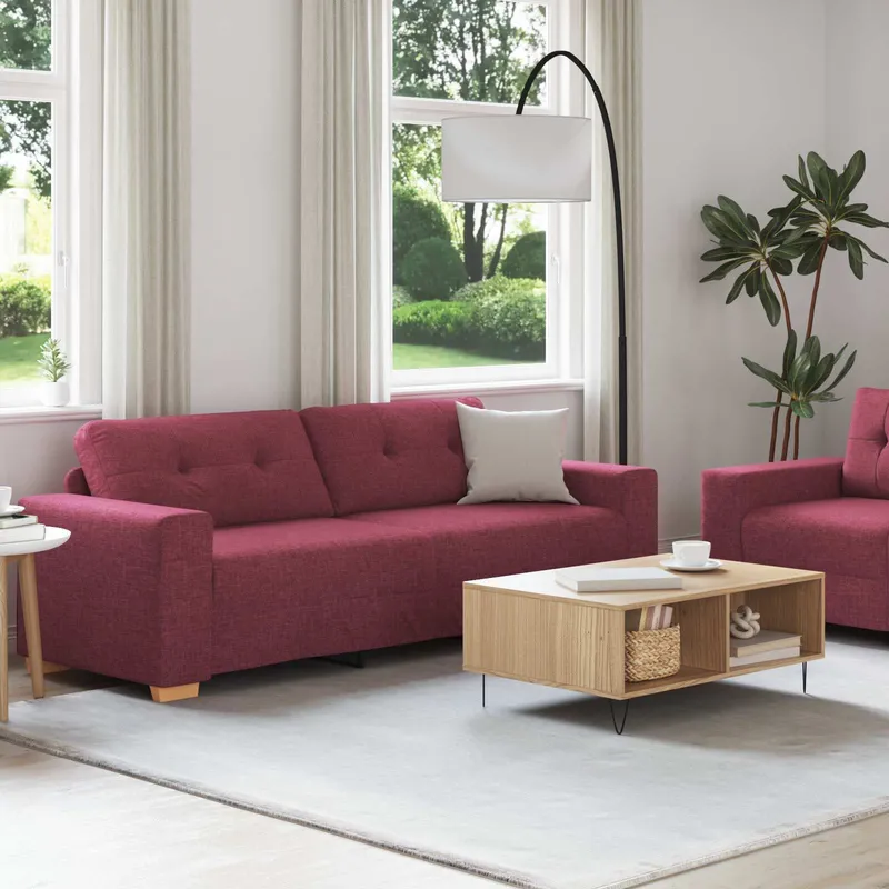 Canapé 2 pc Bordeaux Tissu