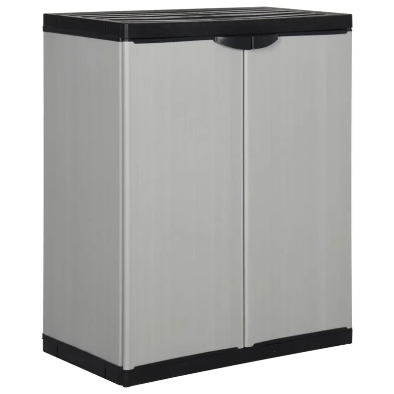 Garten-armadio di deposito con 1 Boden grigio e nero 68x40x85 cm