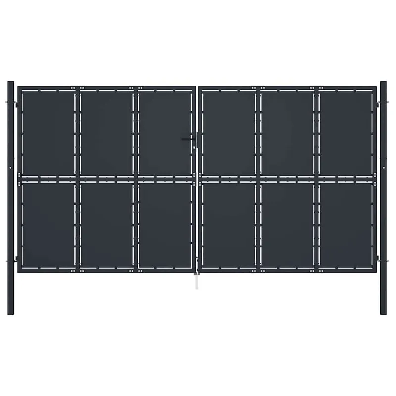 Portail de jardin en acier 400 x 175 cm anthracite
