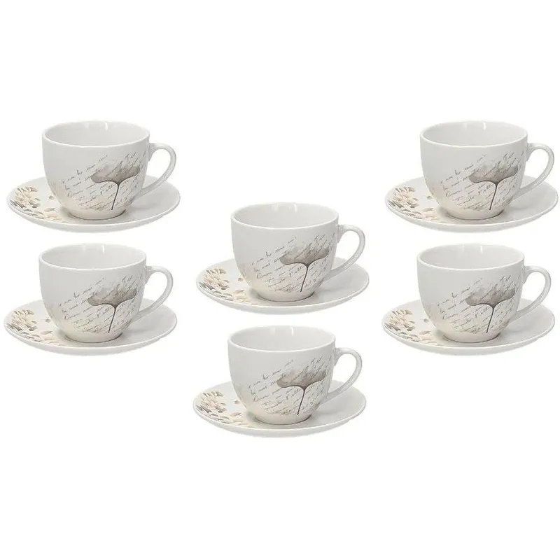 Tognana Tognana Set de tasses à café Poesia 260 ml, 6 pièces, Blanc/Béige