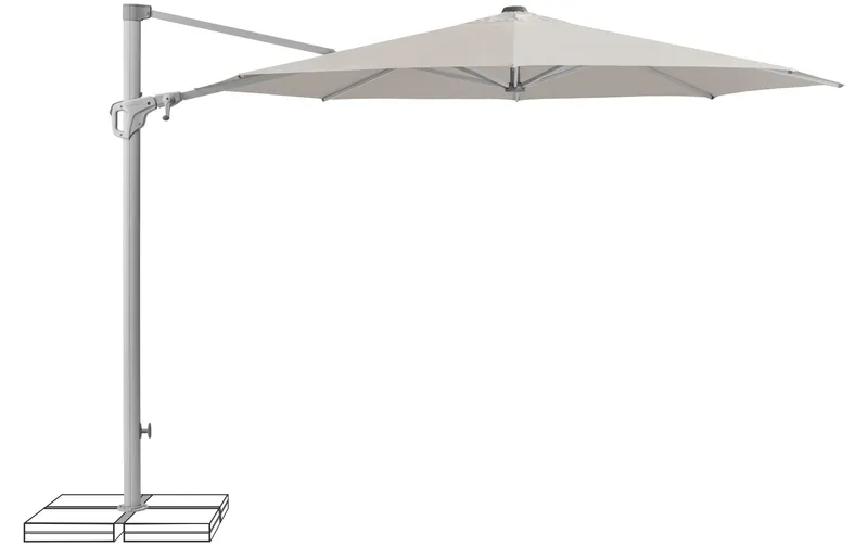 Suncomfort by Glatz Sonnenschirm Familyflex Hellgrau, Ø 300 cm