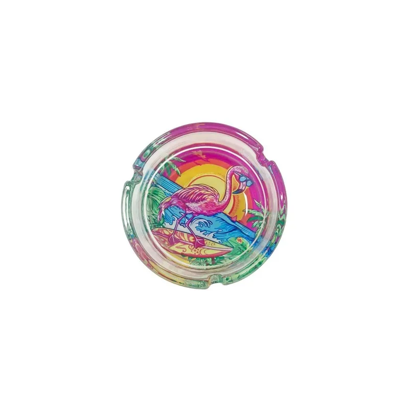 Dameco Aschenbecher Aschenbecher rund Flamingo Flamingo