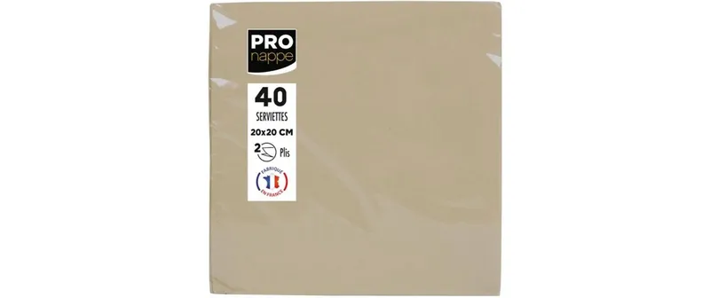 PRO nappe Papierservietten Beige 38 cm x 38 cm, 40 pezzi