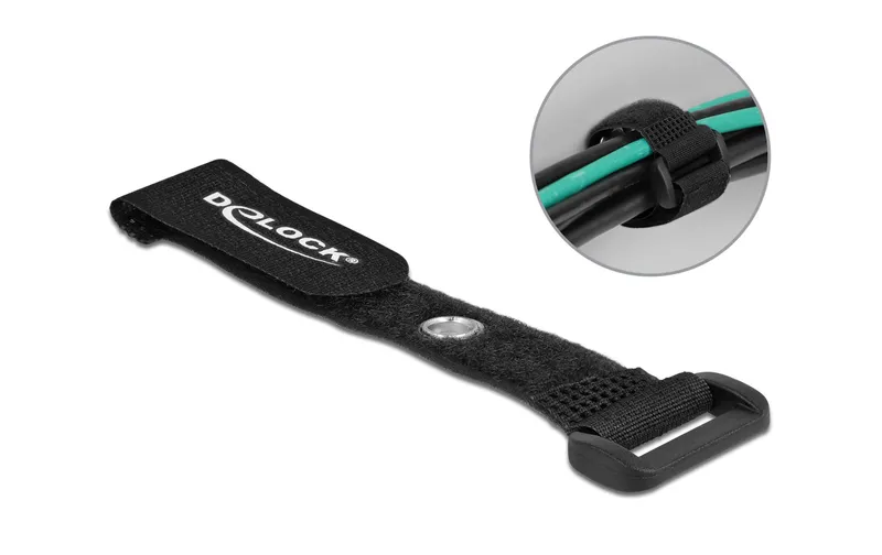 Delock Klettkabelbinder Schwarz 150 mm x 20 mm 5 Stück