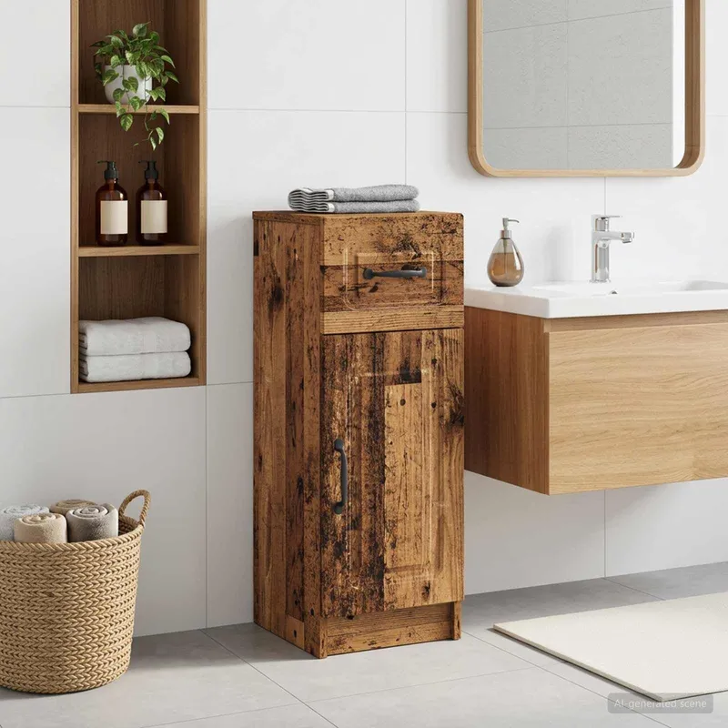 Badezimmer Aufbewahrungsschrank UTRECHT Altholz 30 x 31 x 77 cm