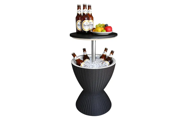 relaxdays Beistelltisch mit Kühlfunktion 30 L 48.5 x 82 cm, Schwarz