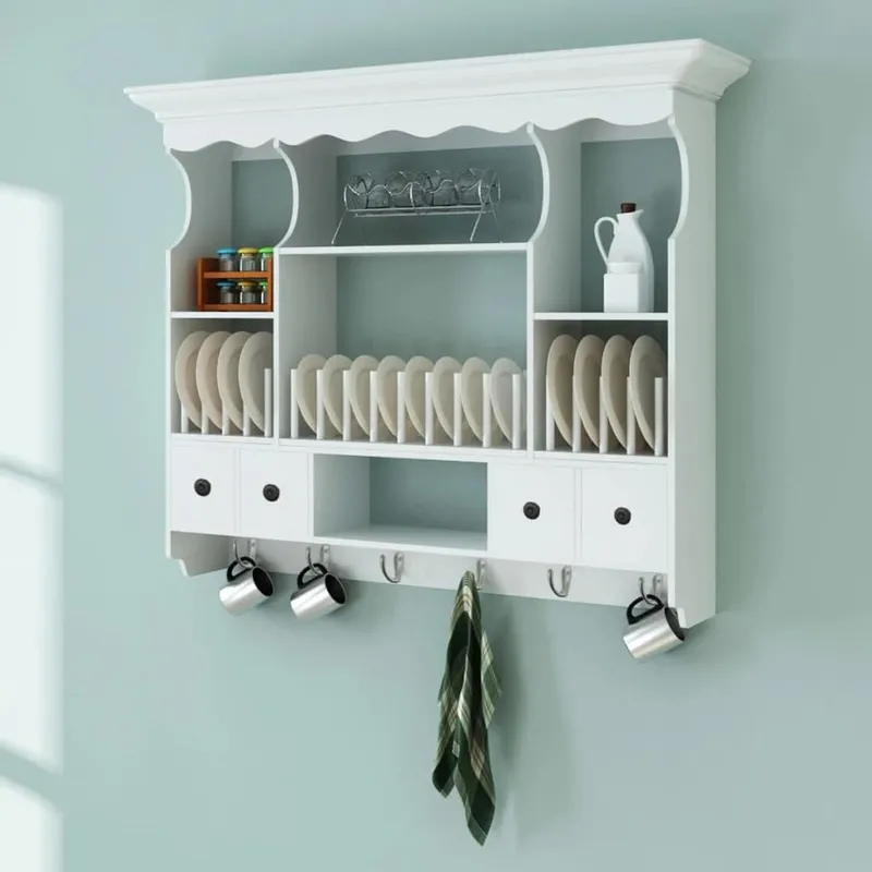 Küchenhängeschrank Holz bianco