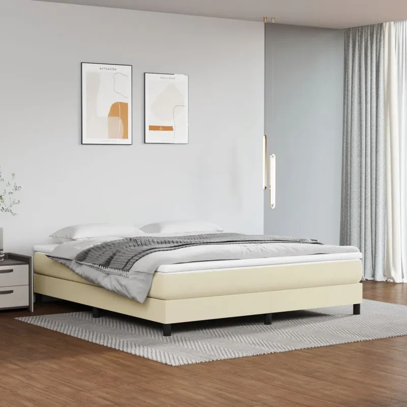 letto boxspringgestell Creme 180x200 cm Kunstleder