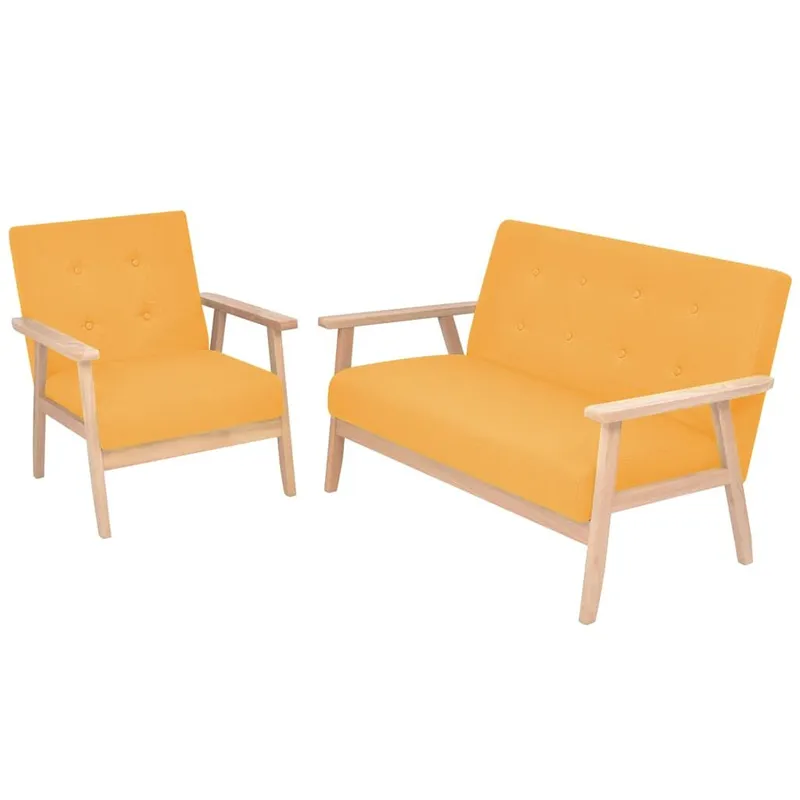 Sofa-Set 2-tlg. tessuto Gelb