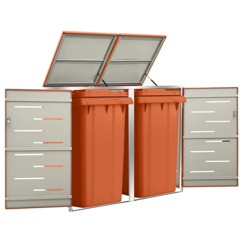 box per bidoni per 2 Tonnen 138x77,5x115 cm Edelstahl