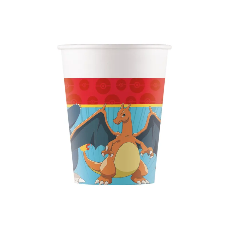 We fiesta Party Einwegbecher Pokémon 200 ml, 8 Stück, Blau/Rot
