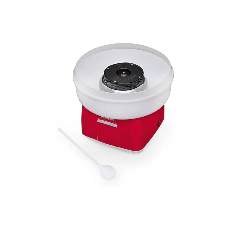 GOURMETmaxx Zuckerwatte-Maschine 500W rot/weiss Retro + CH-Stecker