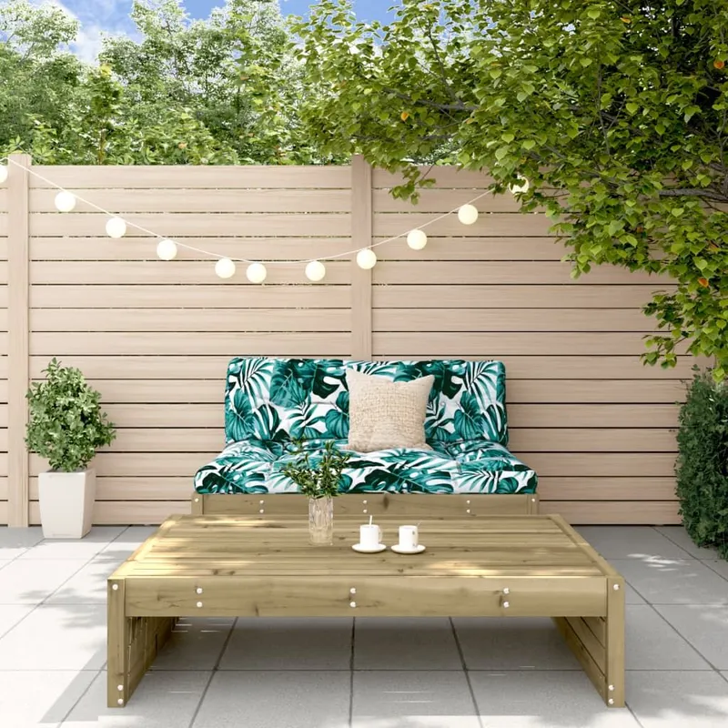2 pz. Garten-Lounge-Set con cuscini Imprägniertes legno di pino