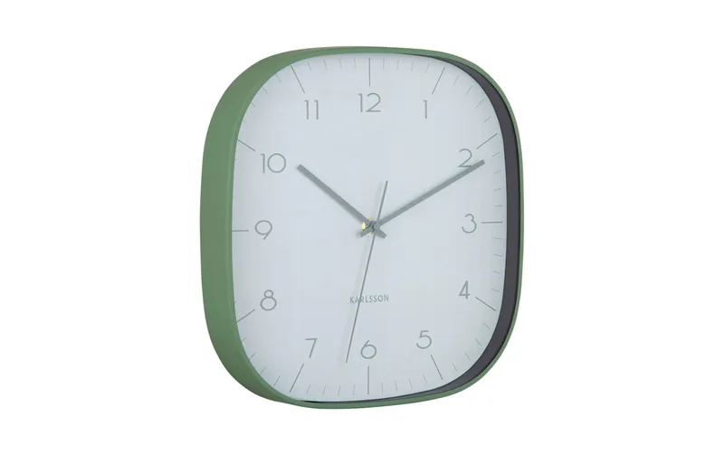 KARLSSON Wanduhr Grato Cuadrado 29 x 29 cm, grigioe Jade/Dschungelgrün