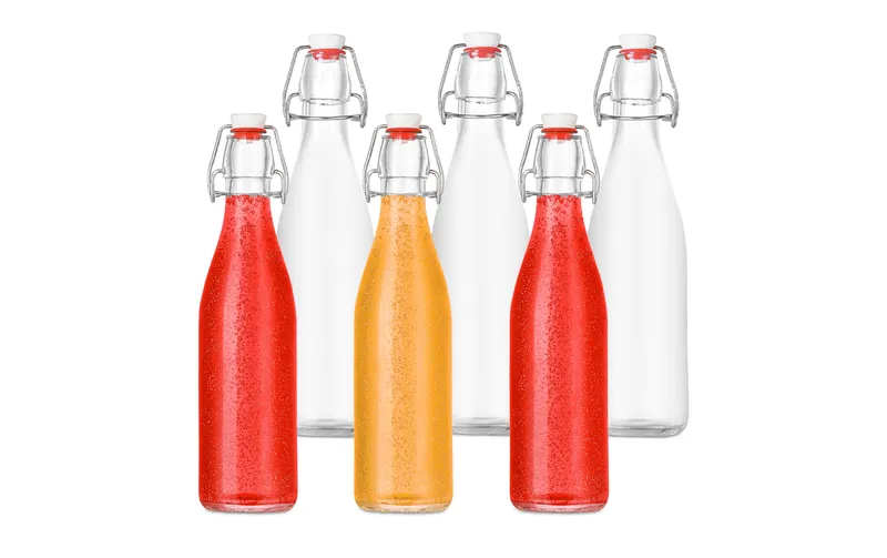 relaxdays Einmachflasche mit Bügelverschluss 500 ml, 6 Stück
