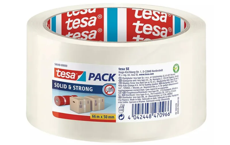 tesa Klebeband -Set Solid & Strong, 6x 50 mm x 66 m, trasparente