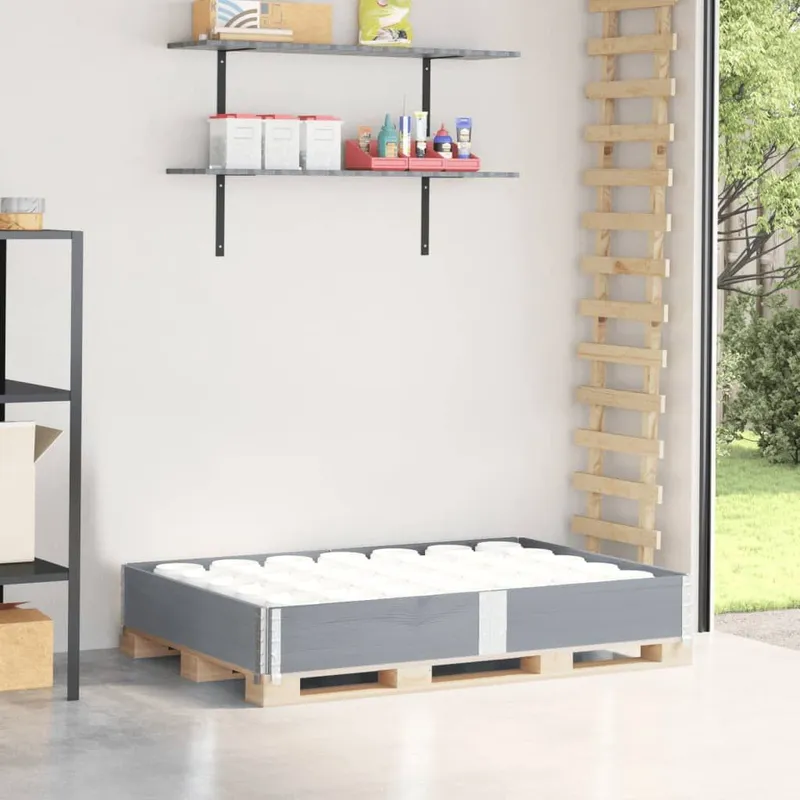 Paletten-Aufsatzrahmen grigio 150x100 cm legno massiccio pino