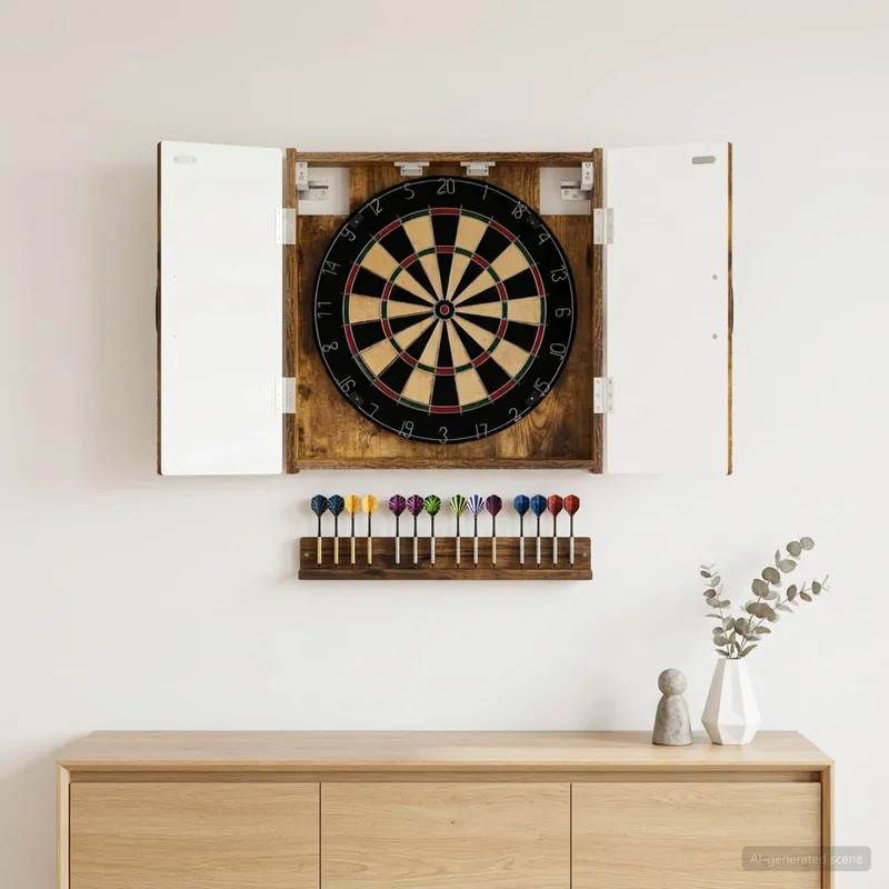 Dartboard Schrank UTRECHT Raucheiche 52,5 x 10,5 x 53,5 cm