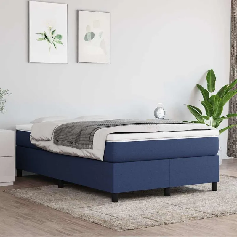 letto boxspringgestell blu 120x200 cm tessuto