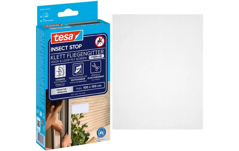 tesa Fliegengitter Insect Stop Comfort Fenster 1x1m weiss