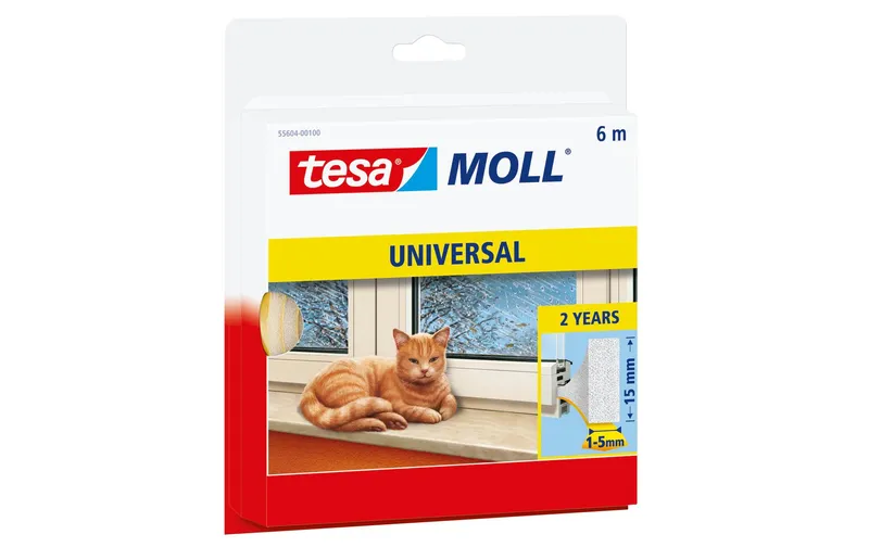 tesa Universal Schaumstoff 6 m x 15 mm, Weiss