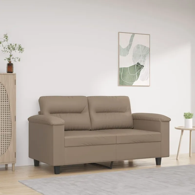 2-Sitzer-Sofa Cappuccino-marrone 120 cm Kunstleder
