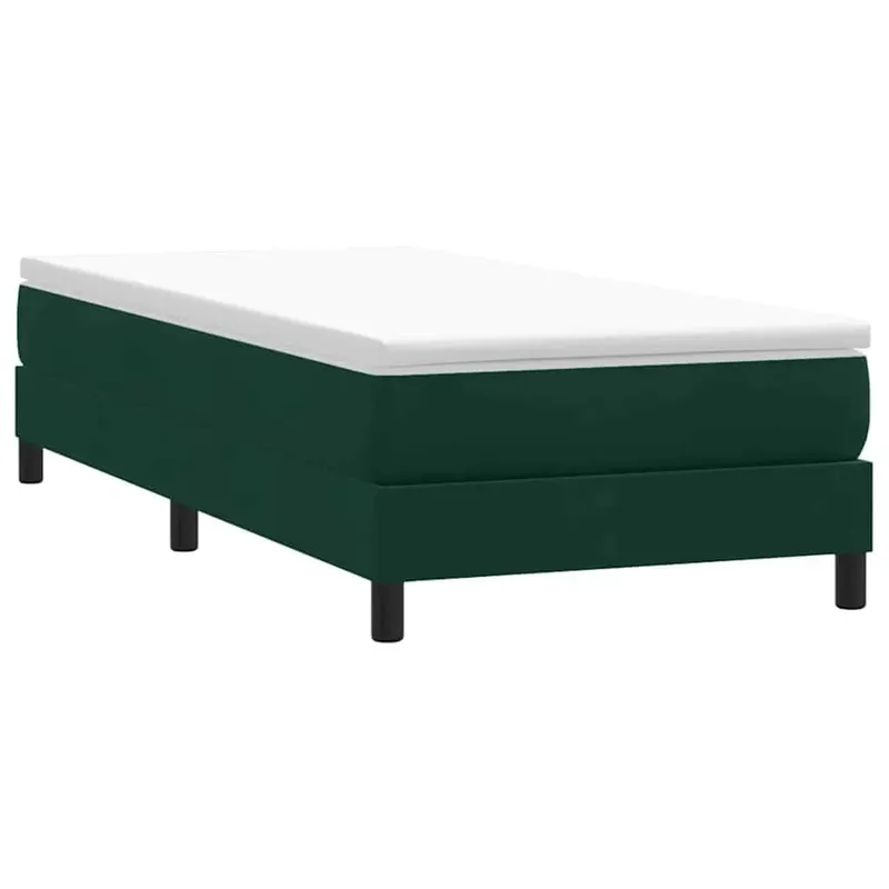 letto boxspring senza materasso verde scuro 100x210 cm velluto