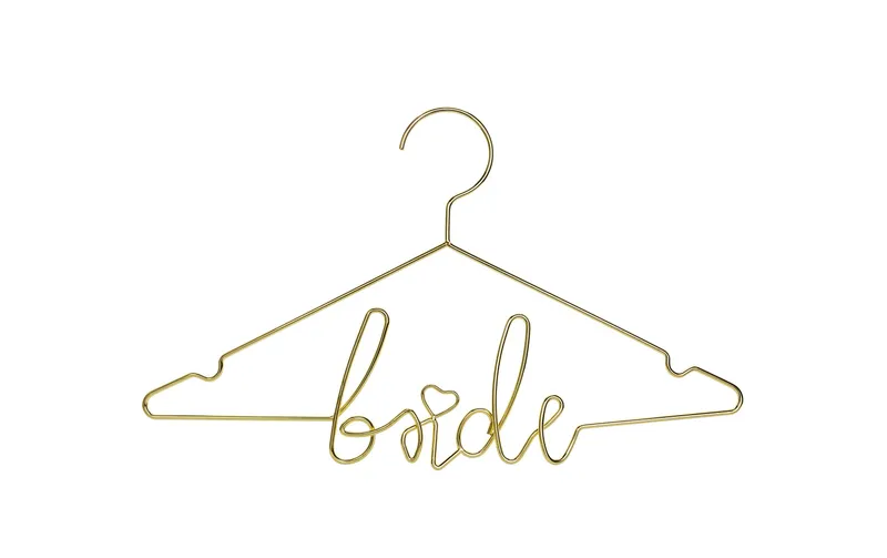 Partydeco Hochzeitsaccessoire Kleiderbügel Bride 45 x 27 cm, Gold
