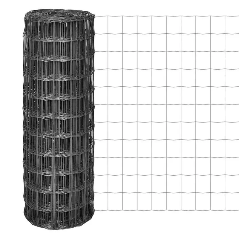 Eurozaun Stahl 25 x 0,8 m Grau