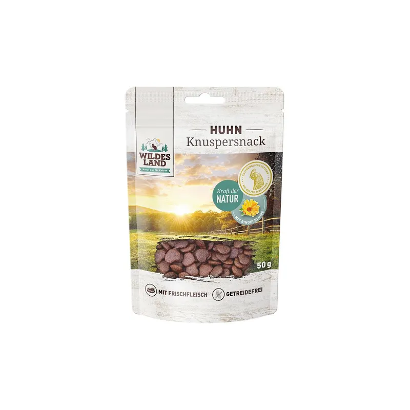 Wildes Land Katzen-Snack Knuspersnack Huhn mit Ringel 50 g