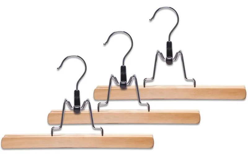 Zeller Present Hosenklemmbügel-Set, 3-tlg., Holz brun
