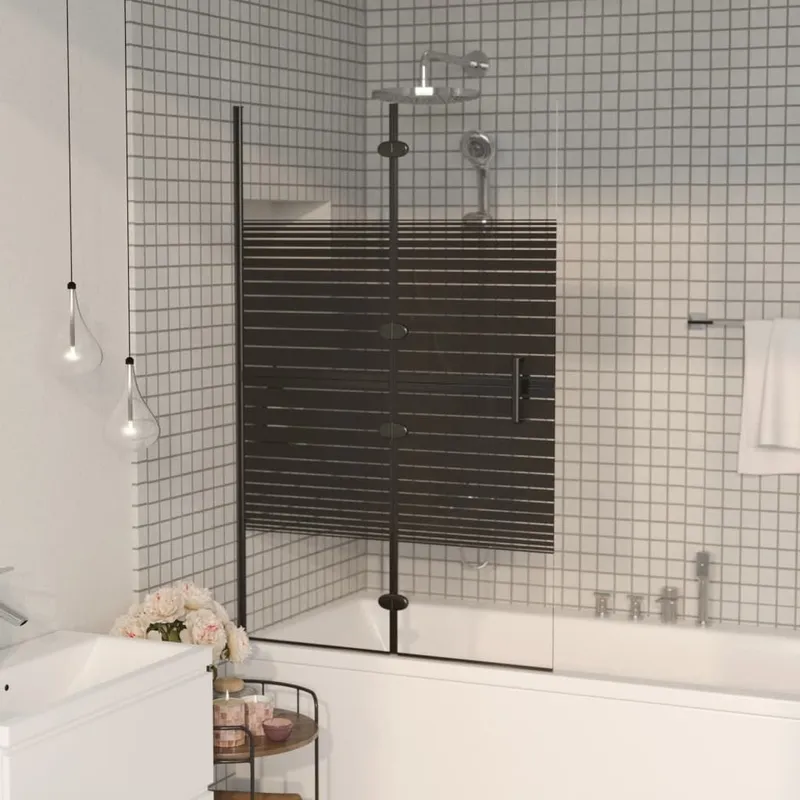 Faltbare Duschkabine ESG 80x140 cm nero