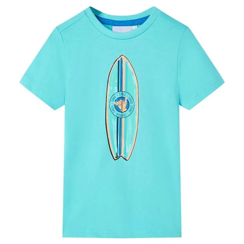 Kinder-Kurzarmshirt Aquablau 116