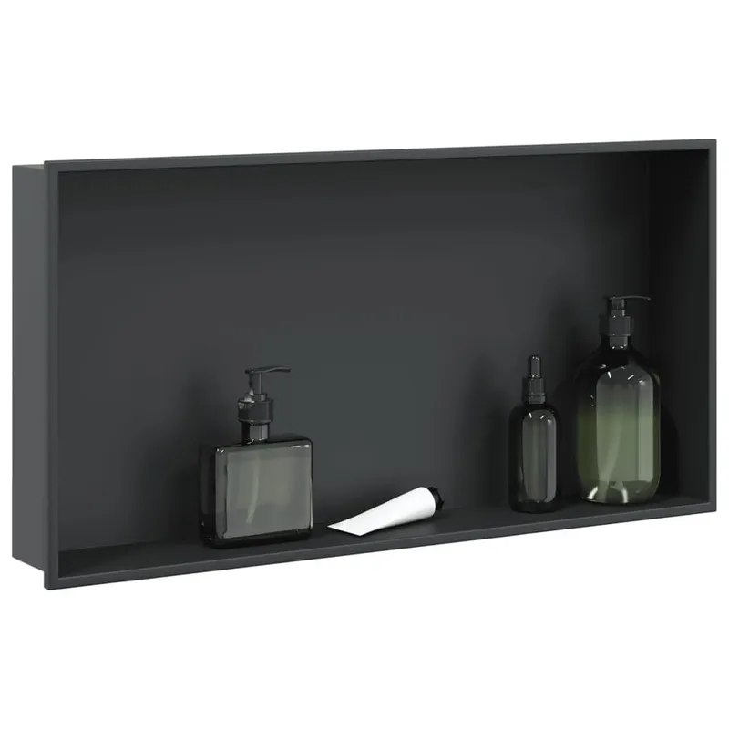 Duschnische Mattschwarz 62x32x9 cm Edelstahl