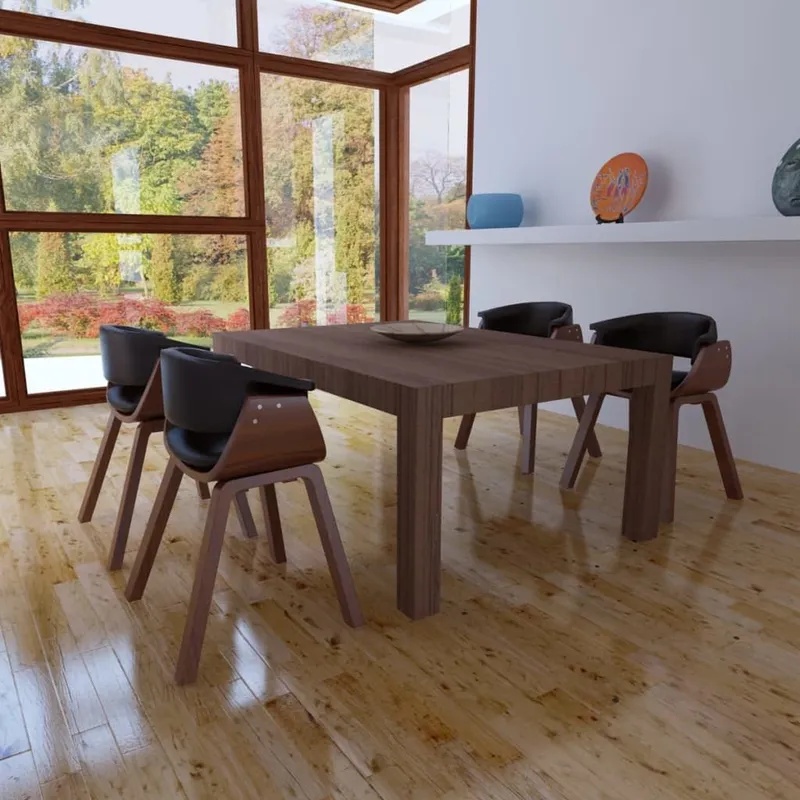 Esszimmerstühle 4 pz. Bugholz e ecopelle