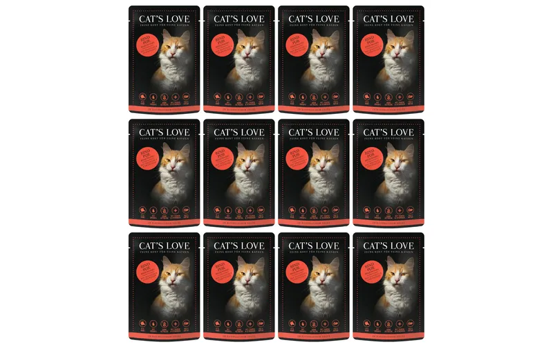 Cat's Love Nassfutter Adult Rind, 12 x 85 g