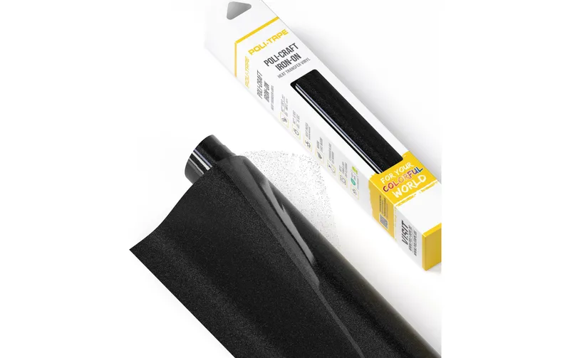 Poli-Tape Aufbügelfolie Pearl Glitter, 30.5 x 61 cm, nero