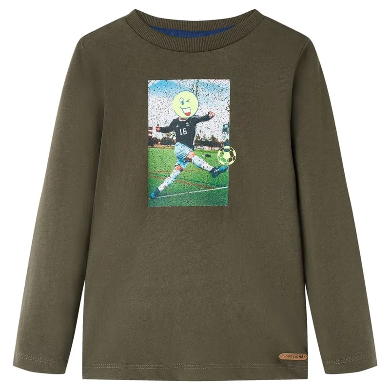T-shirt enfants à manches longues kaki 116